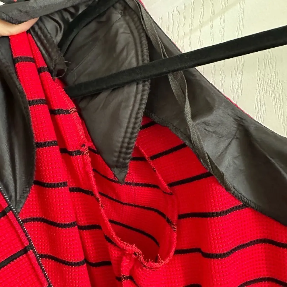 New John Roberts size 6 vintage 80's 90's red stripe & black button maxi dress - Image 6
