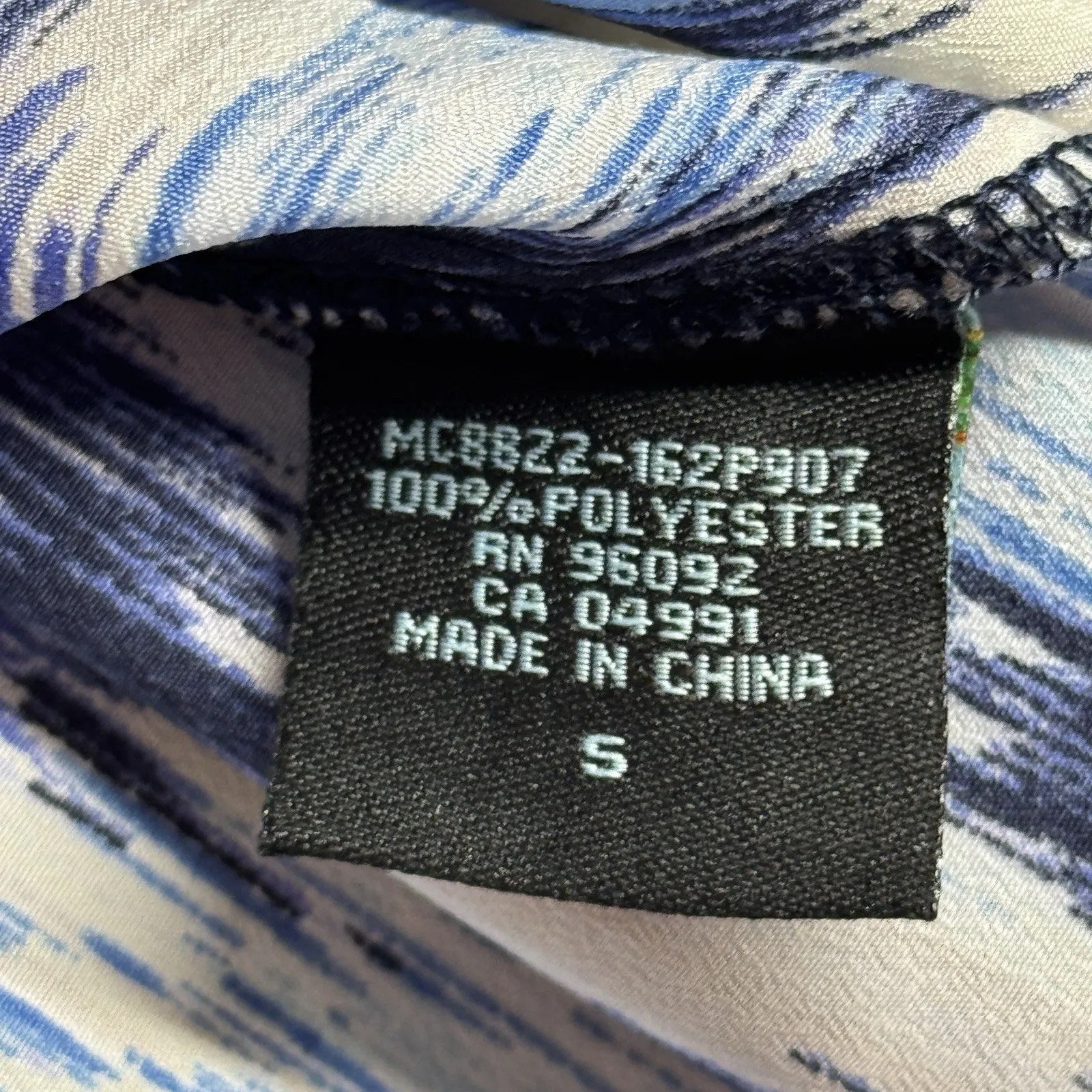 Cynthia Rowley Shirt Women Small White Blue‎ Abstract Geometric Colorful Casual - Image 7