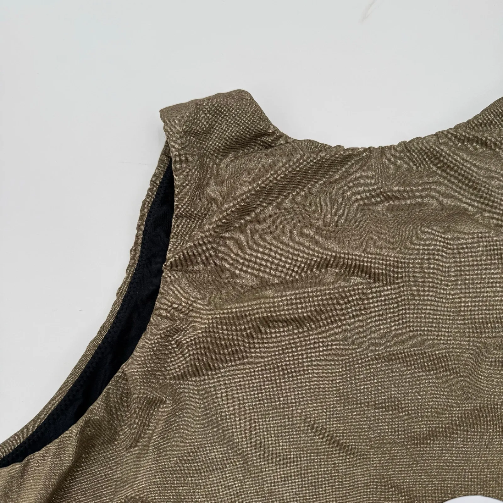 PILYQ PQ SWIM Bikini Top Size Medium NWT Euphoria Sydney Tie Gold Shimmer Swim - Image 9