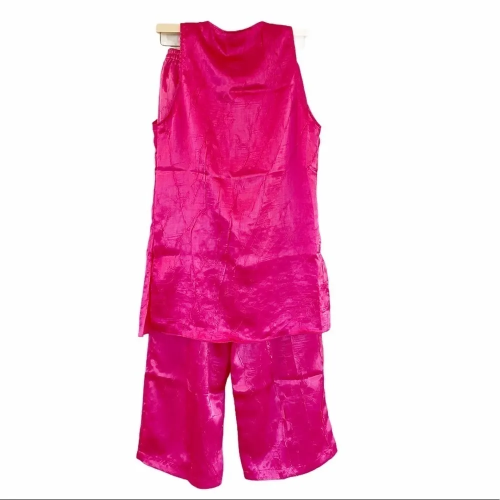 VICTORIA’S SECRET Vintage 2 Piece Top & Pant Crushed Satin Loungewear Size S - Image 8