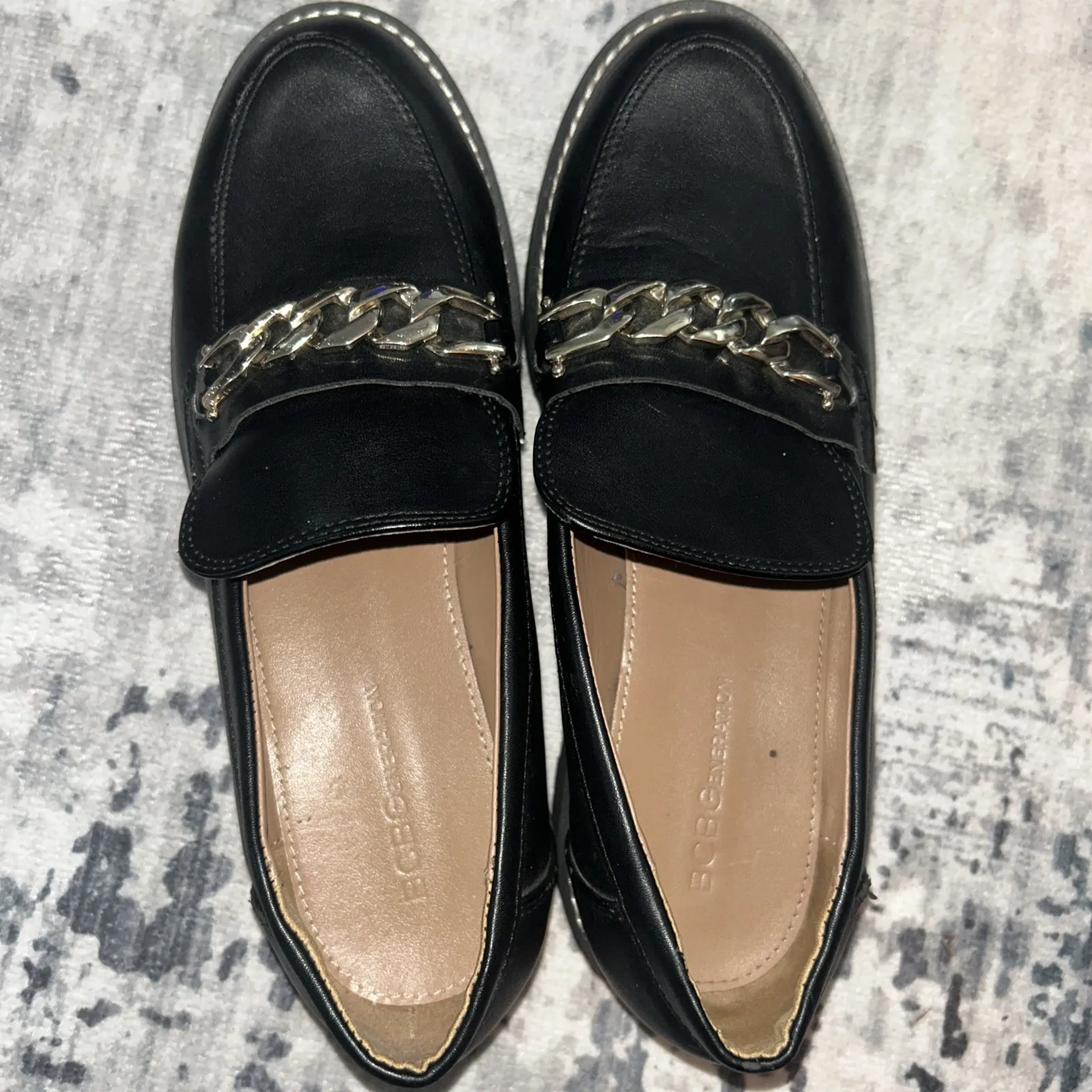 BCBGENERATION Tinaa‎ Curb Chain Loafers In Black Size 9M - Image 2