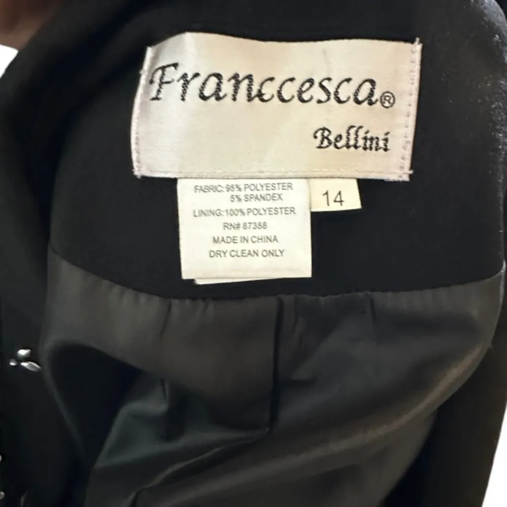 Franccesca Bellini Black Suit‎ Jacket Size 14 - Image 7