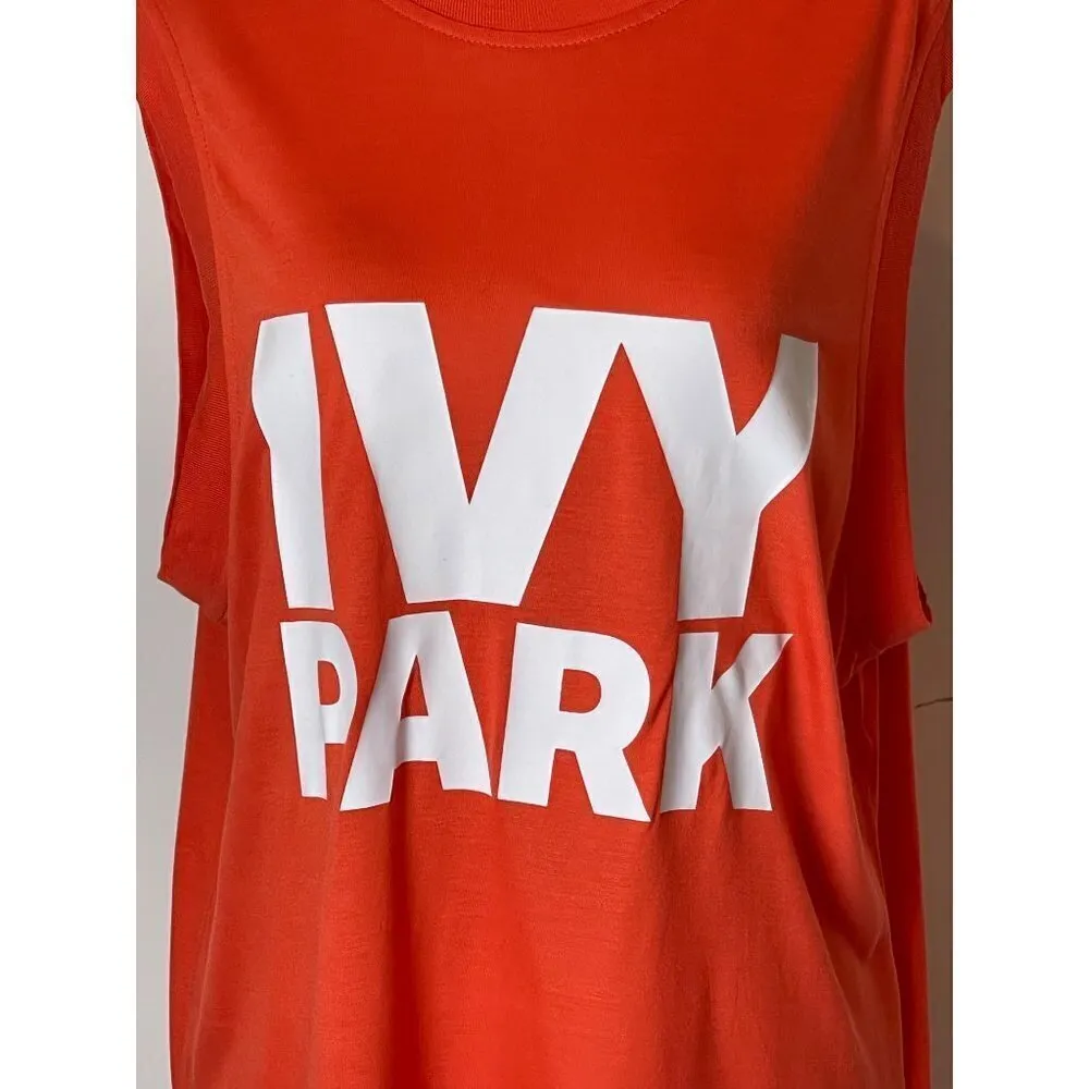 Ivy‎ Park Orange And White Modal Crew Neck Sleeveless Tank Top Size S - Image 8