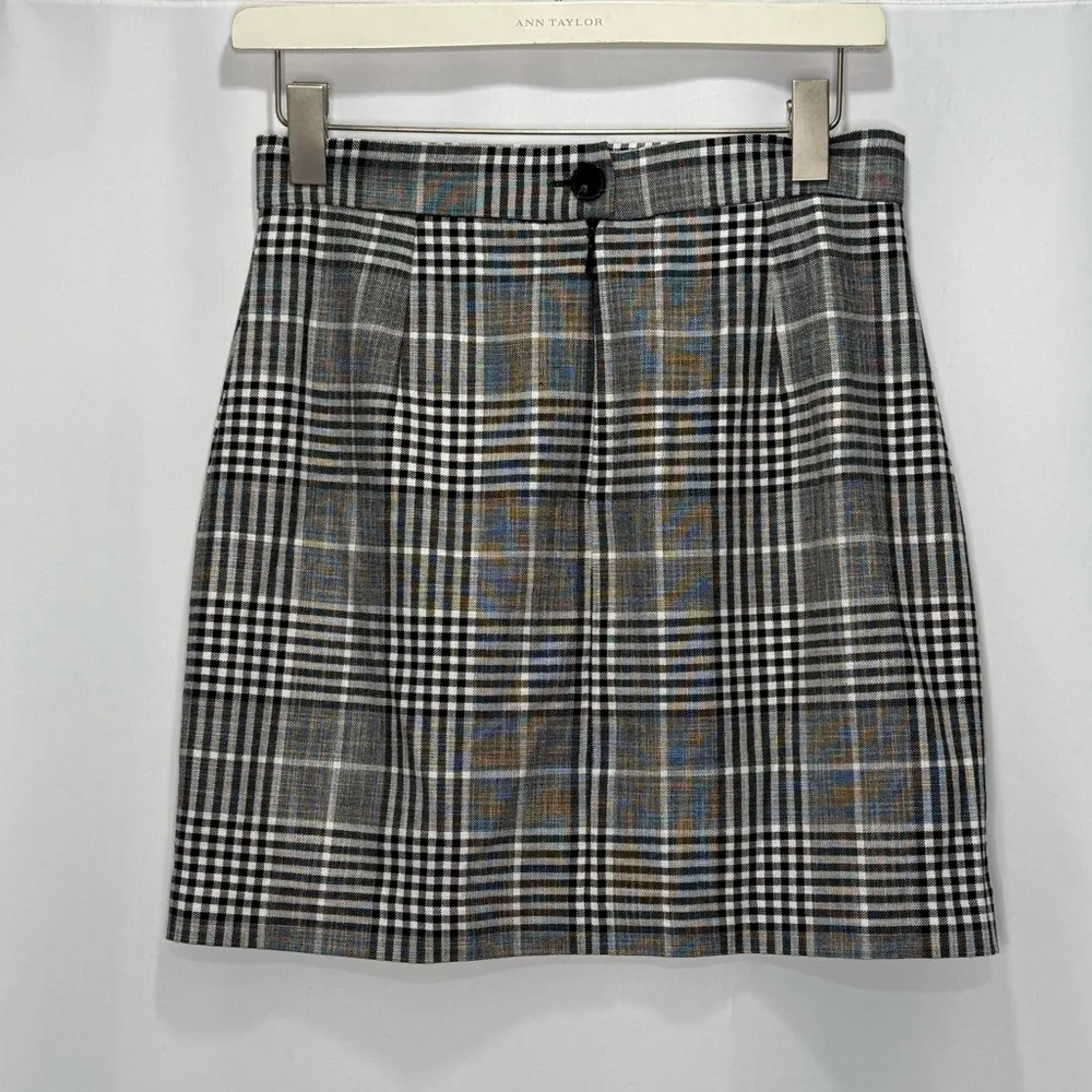 MNG Mango Suit Black and White Check Plaid Skirt - Image 2