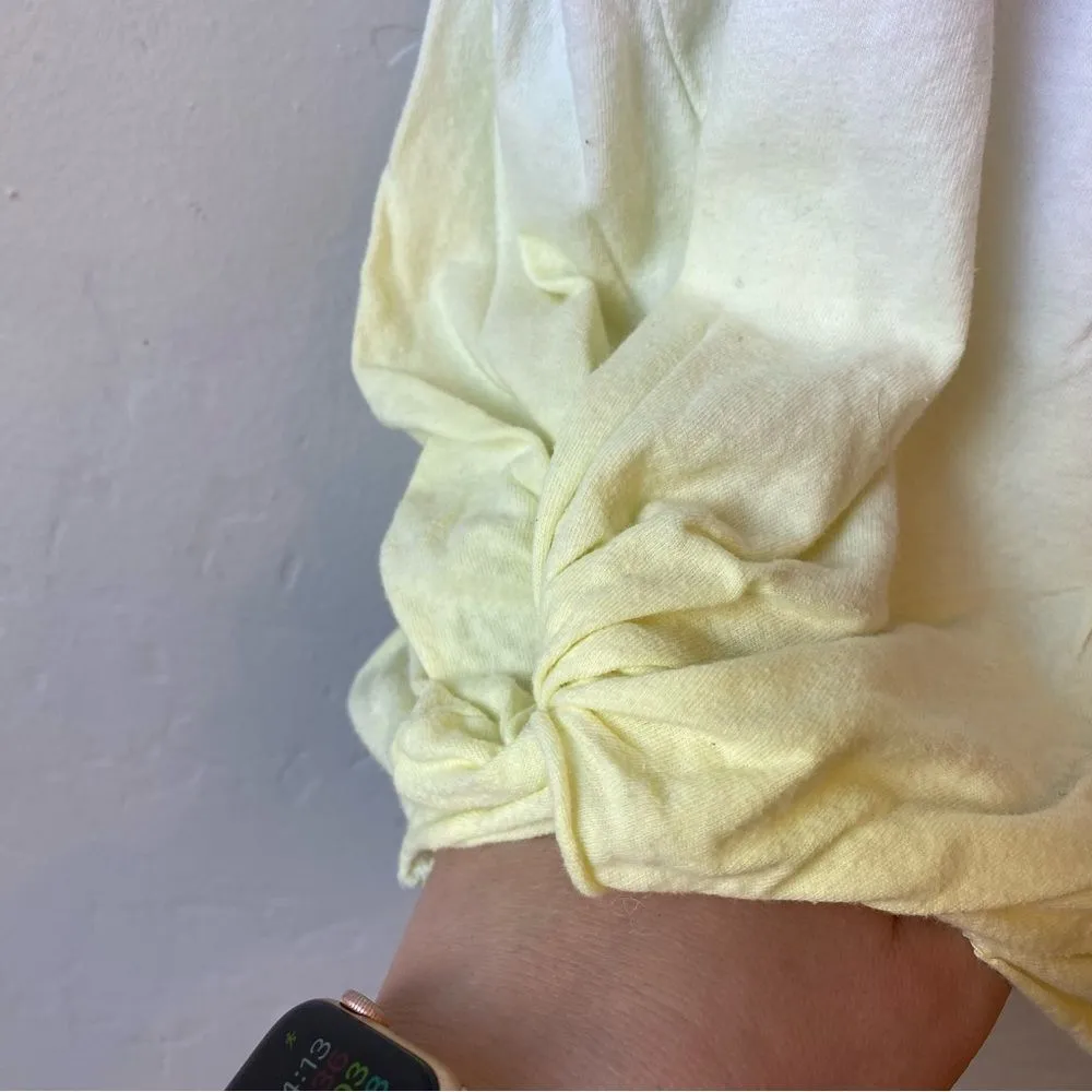 FP Movement by Free People Hold It Down Yellow Dip Dye Knot Hem Crop T-Shirt - Image 4