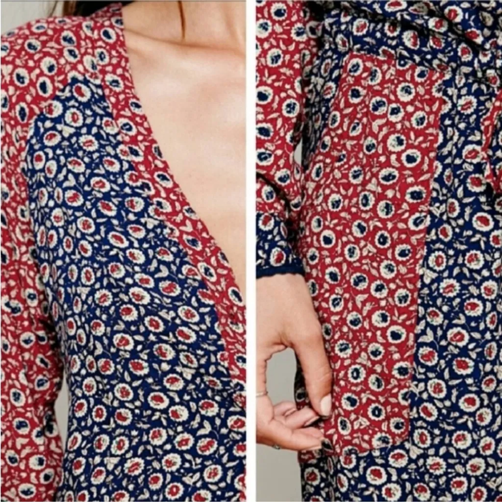 Free People Y2K Leia Floral Jumpsuit Village Country Style Boho Cottagecore Sz S - Image 3