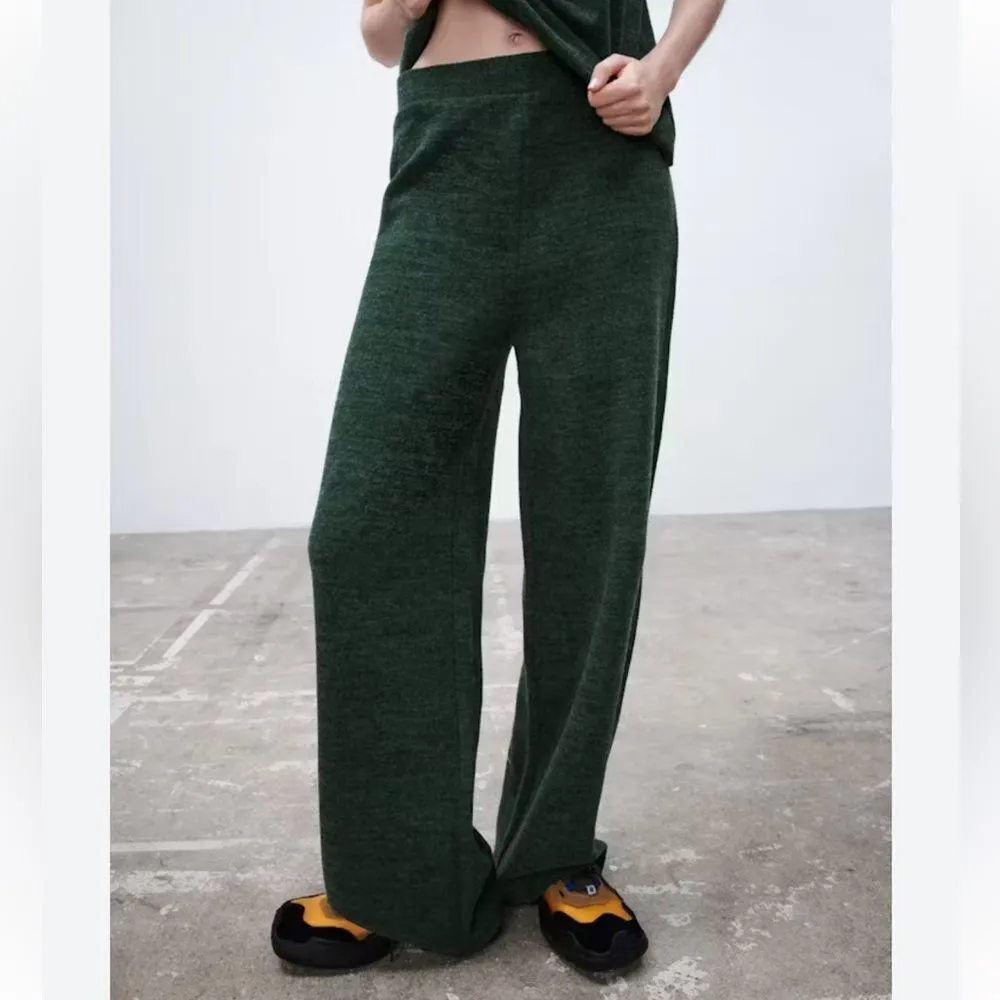 Zara Wide Leg Green Pants(Size Small) - Image 8