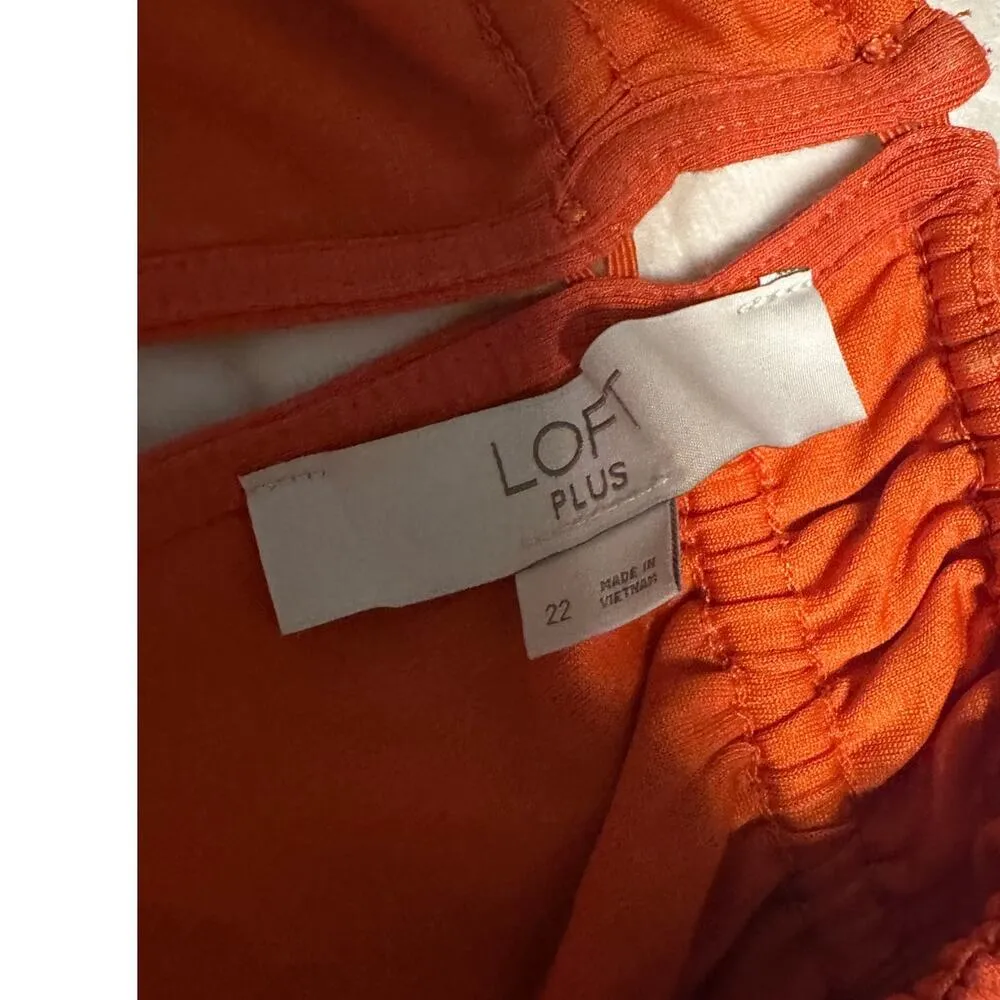 Loft Plus Sleeveless Sun Maxi Dress Plus SZ 22 Curvy Flowy Orange Graduation OSU - Image 5