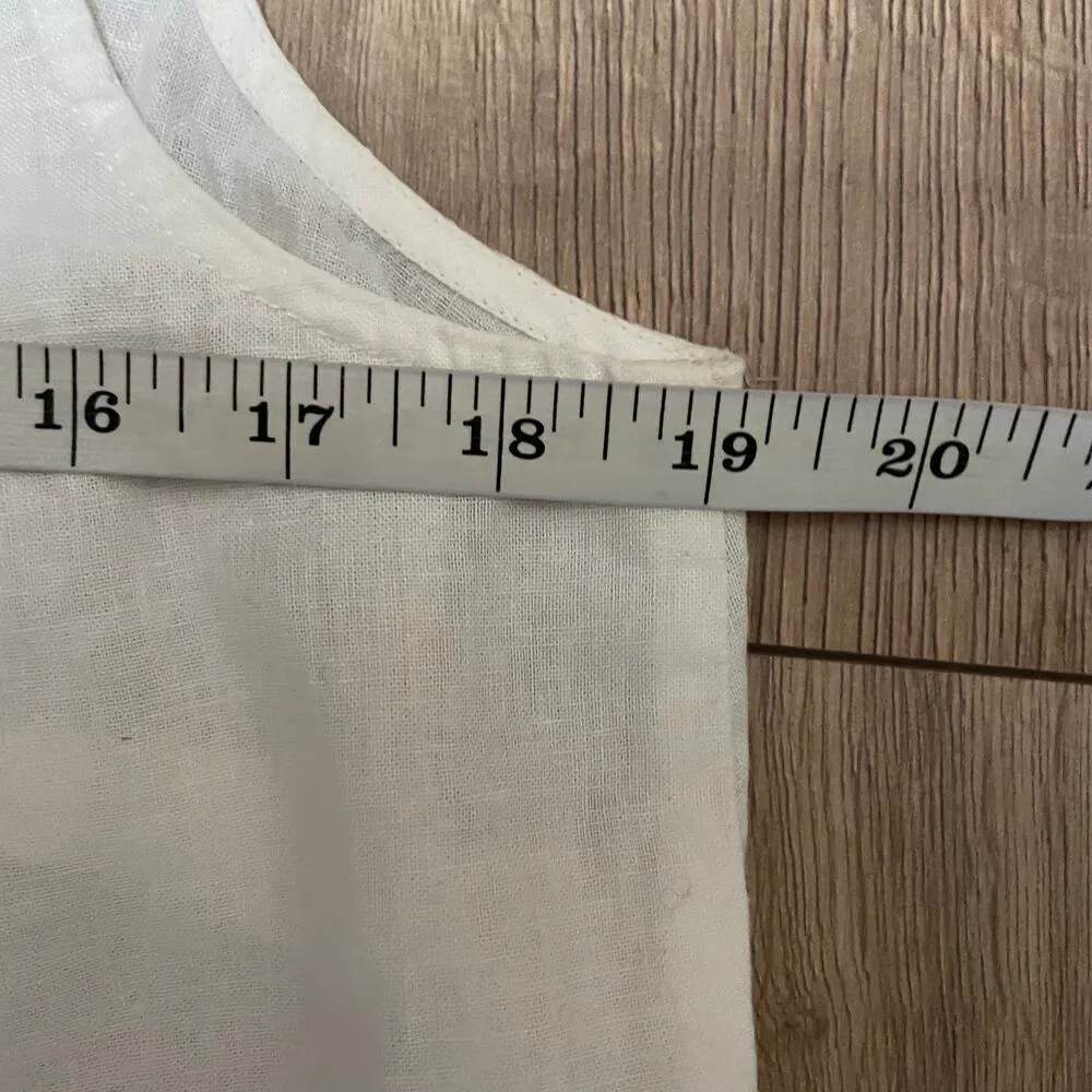 Caffe Marrakesh Linen Blend Blouse Womens Small Button Up Top White - Image 5