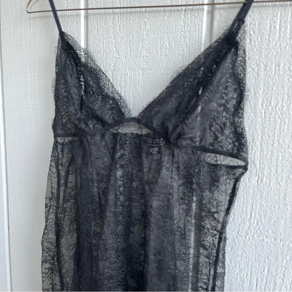 Victoria’s Secret Dream Angels Black Lace Up Back Slip M - Image 2
