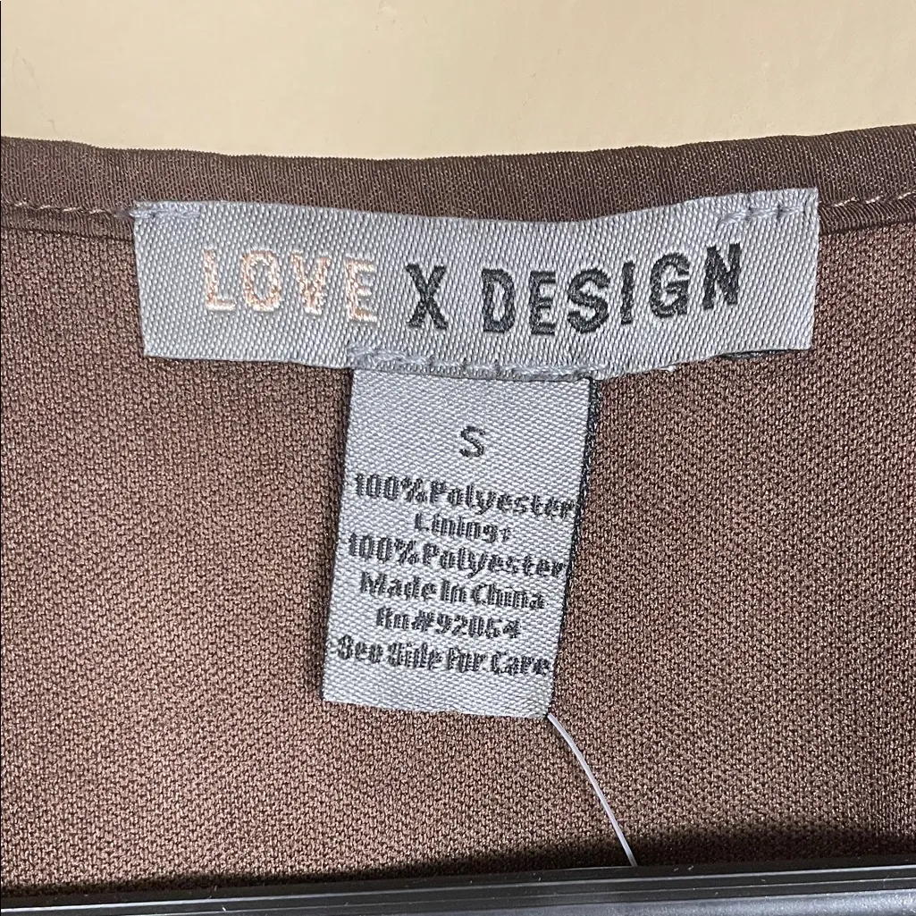 NWT Love x Design Women’s Boho Brown Smocked Tiered Short Sleeve Maxi Dress - Image 7