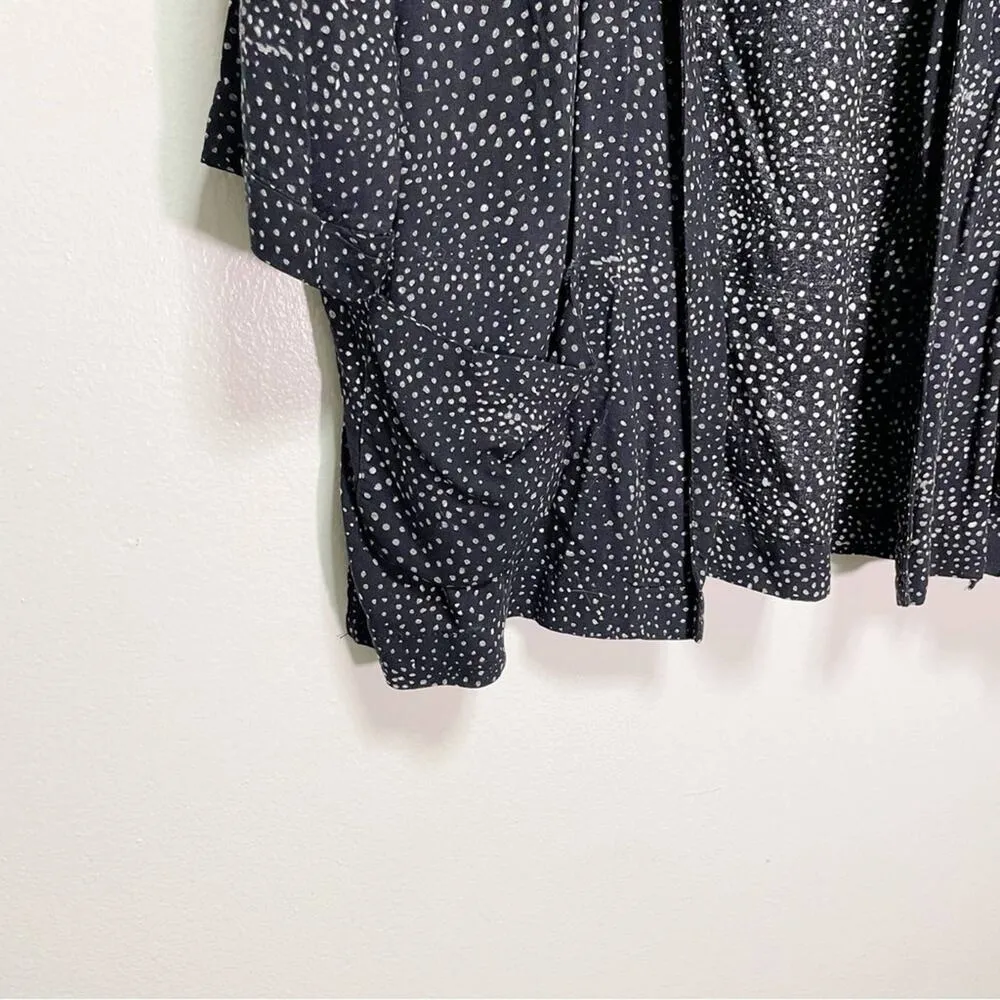 Abercrombie & Fitch Black & White Spotted 3/4 Sleeve Blazer With Pocket - Image 2