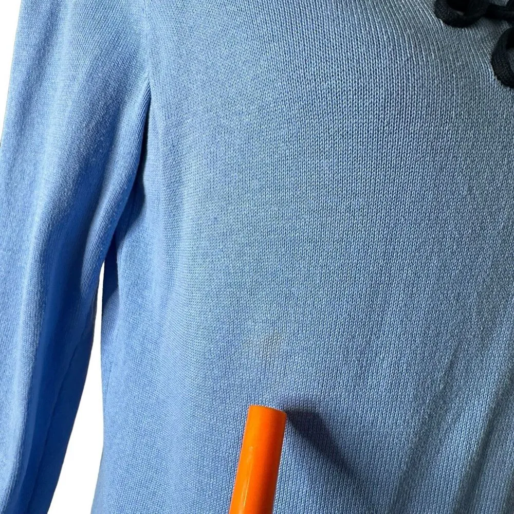 Vineyard Vines Sweater knit Top Blue Women Size M Embroidered Scroll‎  Preppy - Image 5