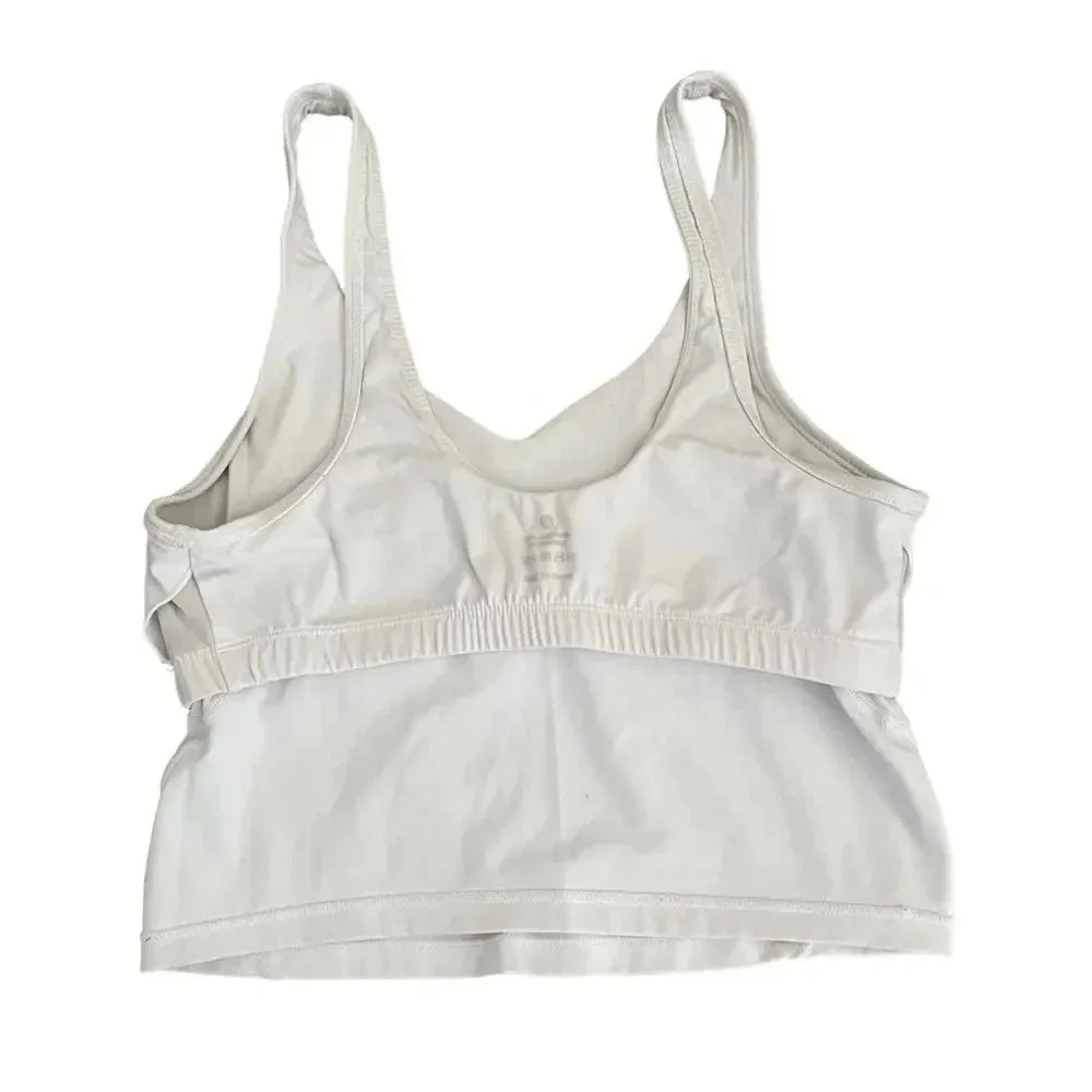 White Cropped Boxy Sporty Yoga Womens VNeck Tank Top Sz S - Image 10