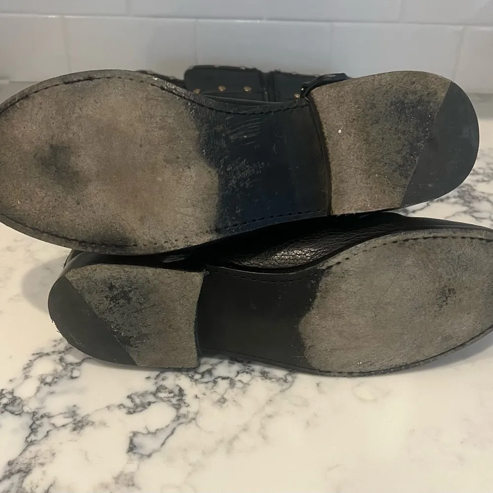 TORY BURCH Womens Black Leather Shoes With Studs Boots Size 9 EUC - Image 8