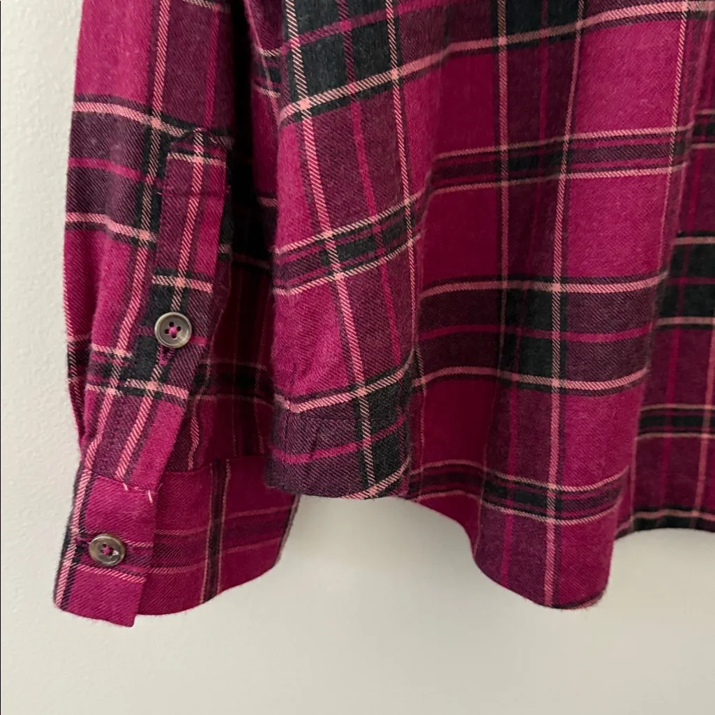 Soft Surroundings Triana Lightweight Flannel Plaid Shirt Ruffle Button Front 2X - Image 8