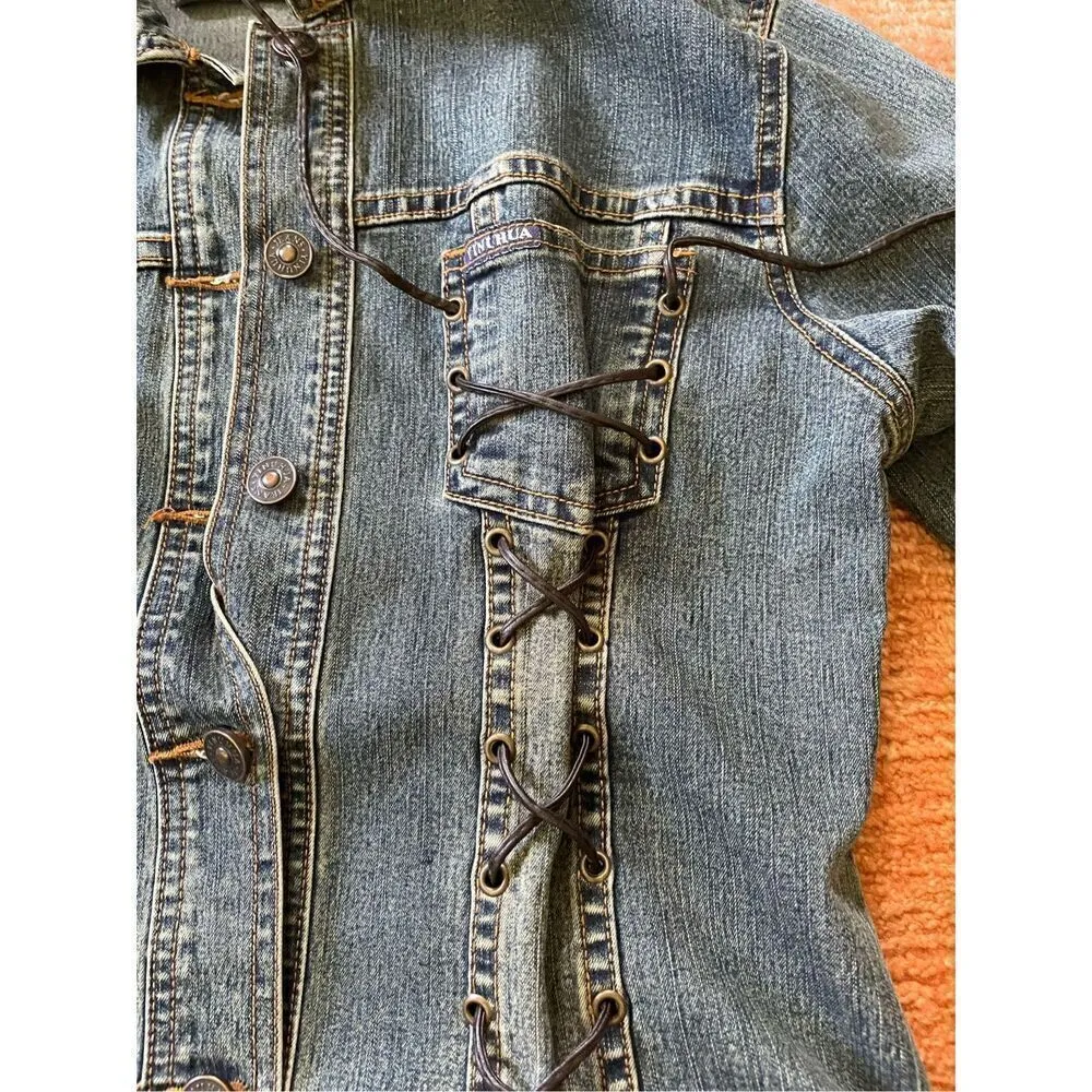 Vintage BIG ROCK CANYON Authentic Denim Stretch Jacket M Blue Size M - Image 4