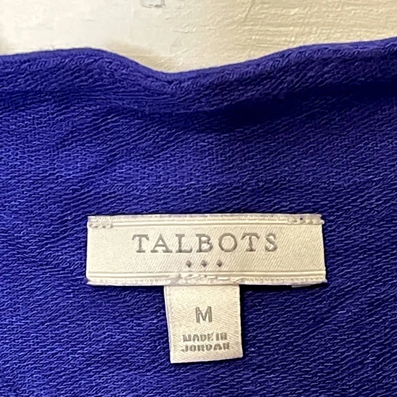 Talbots Long Sleeve Blue Solid Blouse Stretch Pull Over Crewneck Women‎ Medium - Image 6