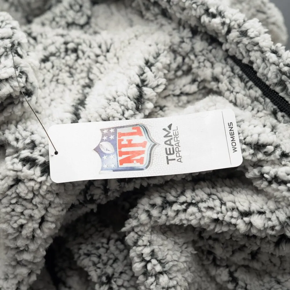 NFL Minnesota Vikings. Gray Sherpa Quarter-Zip Pullover Jacket. - Image 7