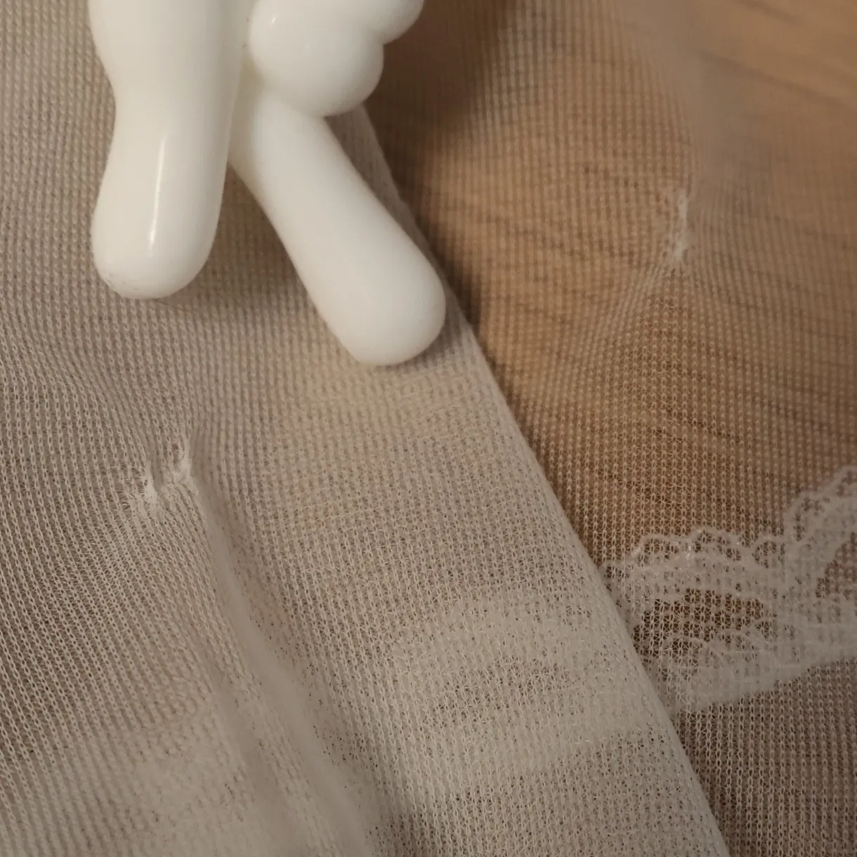 Vintage 70s Val Mode White Lace Sheer Bridal Maxi Robe Womens Honeymoor Size L Size L - Image 7