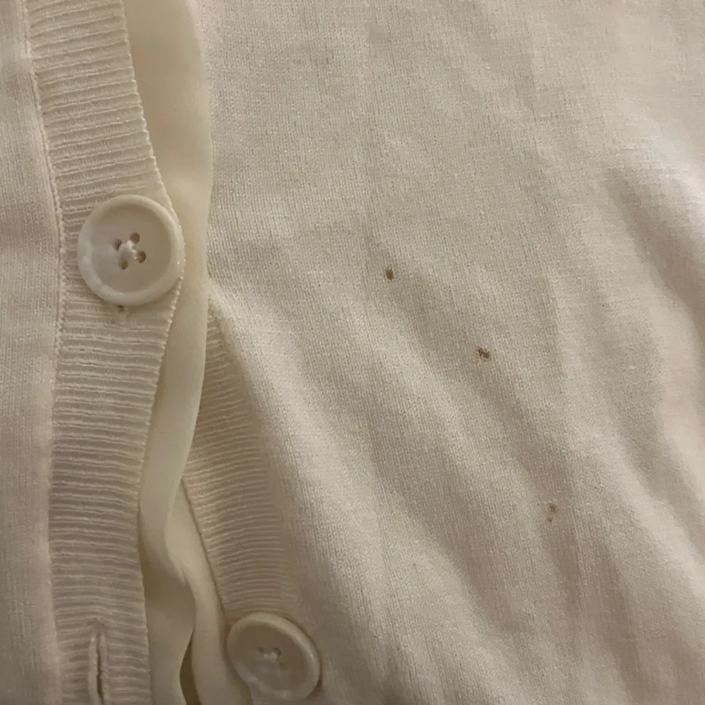 Norma Kamali Cream Button-Up Cardigan - Image 8