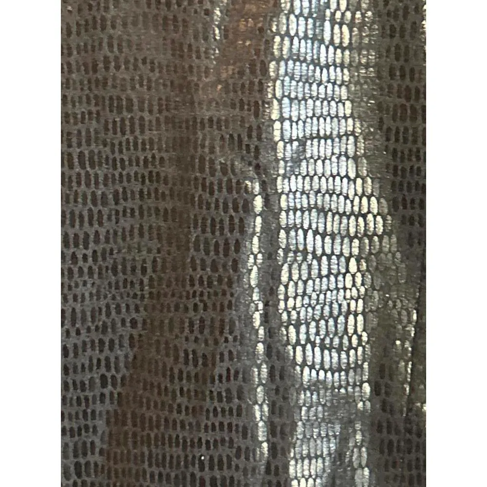 Vintage Drizzle Trench Coat Sz 8 Grey Snake Skin Double Breasted 90's Grunge Gray - Image 9