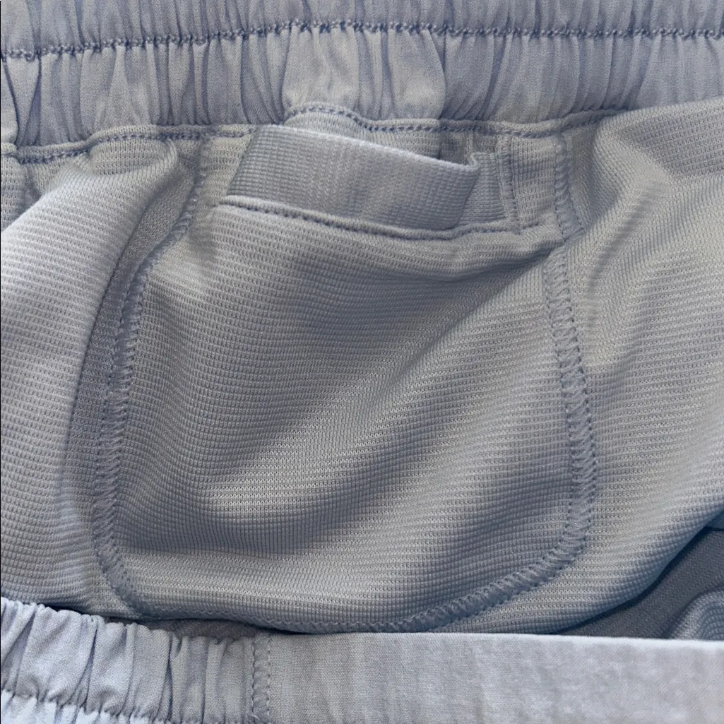 Lululemon Women Size 4 Hotty Hot Blue Linen Running Shorts w/Liner‎ Zip Pocket - Image 11