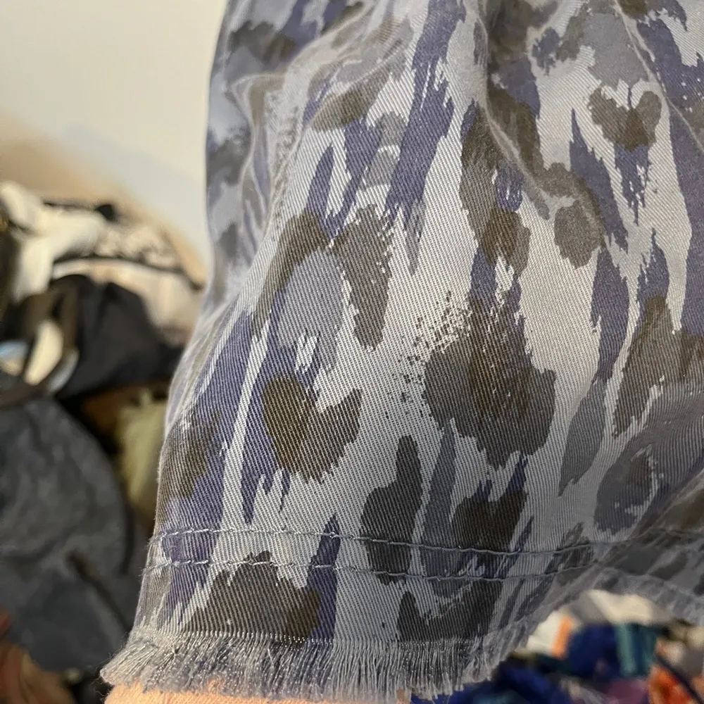 Anthropologie Jenee Tiered Tunic Dress Blue Leopard Print Sz XS - Image 6