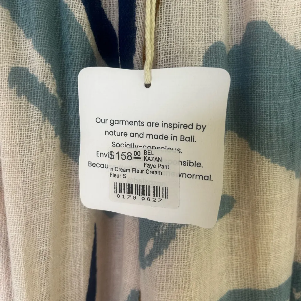 Bel Kazan Faye pants 100% cotton made in Bali Size Small Blue - Image 8