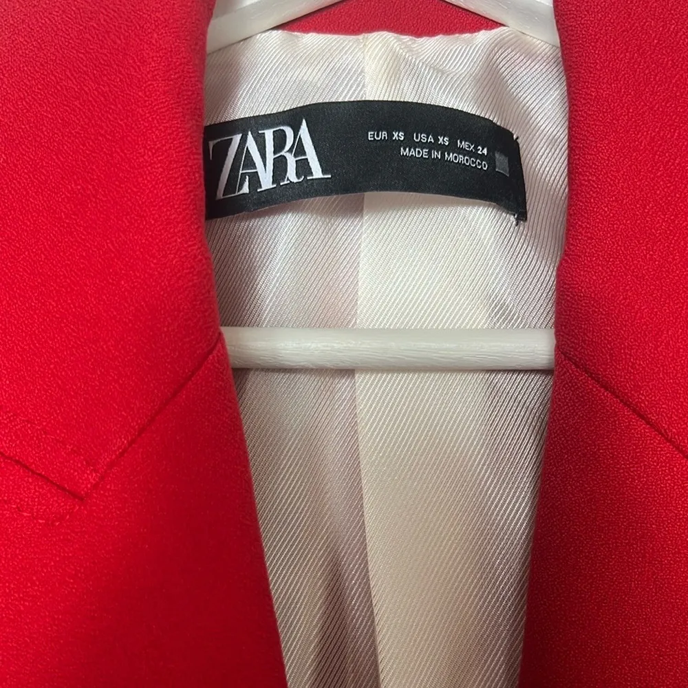 ZARA Tailored Double Breasted Blazer - Mid-Red - Image 5