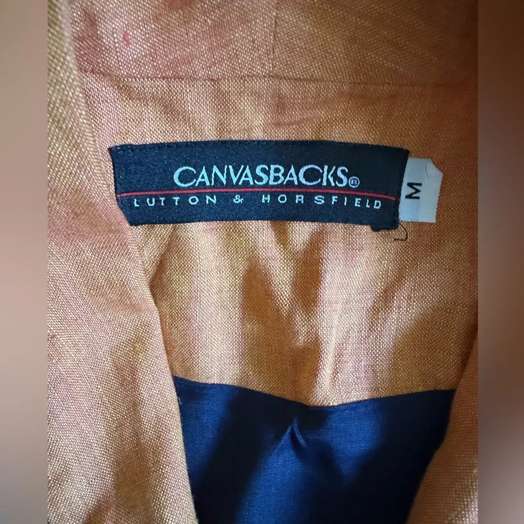 Canvasbacks Vintage Patchwork Linen Vest Orange Size M - Image 7