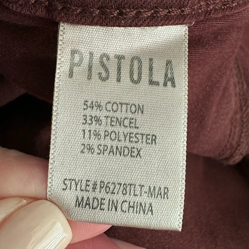 Pistola Hannah Skinny Moto Stretch Six-Pocket Ankle Cargo Jeans Maroon - Image 8