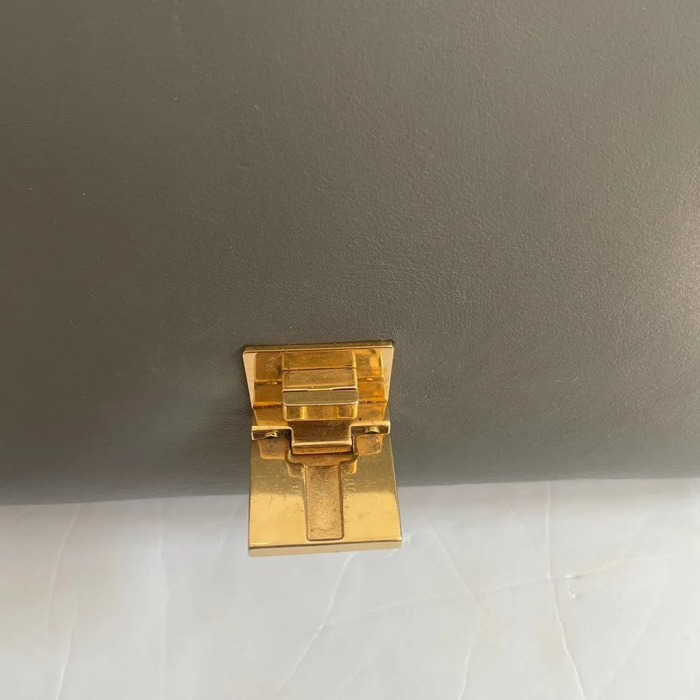 CELINE 2WAYHand Bag Trapeze Shoulder bag Gray x Black x Orange - Image 7