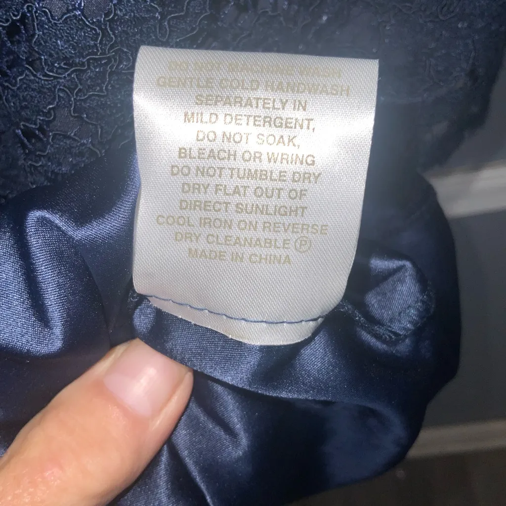 Kachel Anthropologie Blue Lace Overlay Tiered Sweetheart Long Sleeve Dress 12 - Image 13