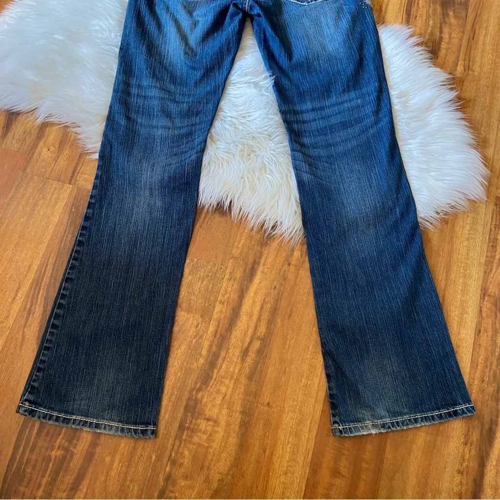 Y2k Adiktd Embroidered Angel Wings Jeans Blue Size 28 - Image 11