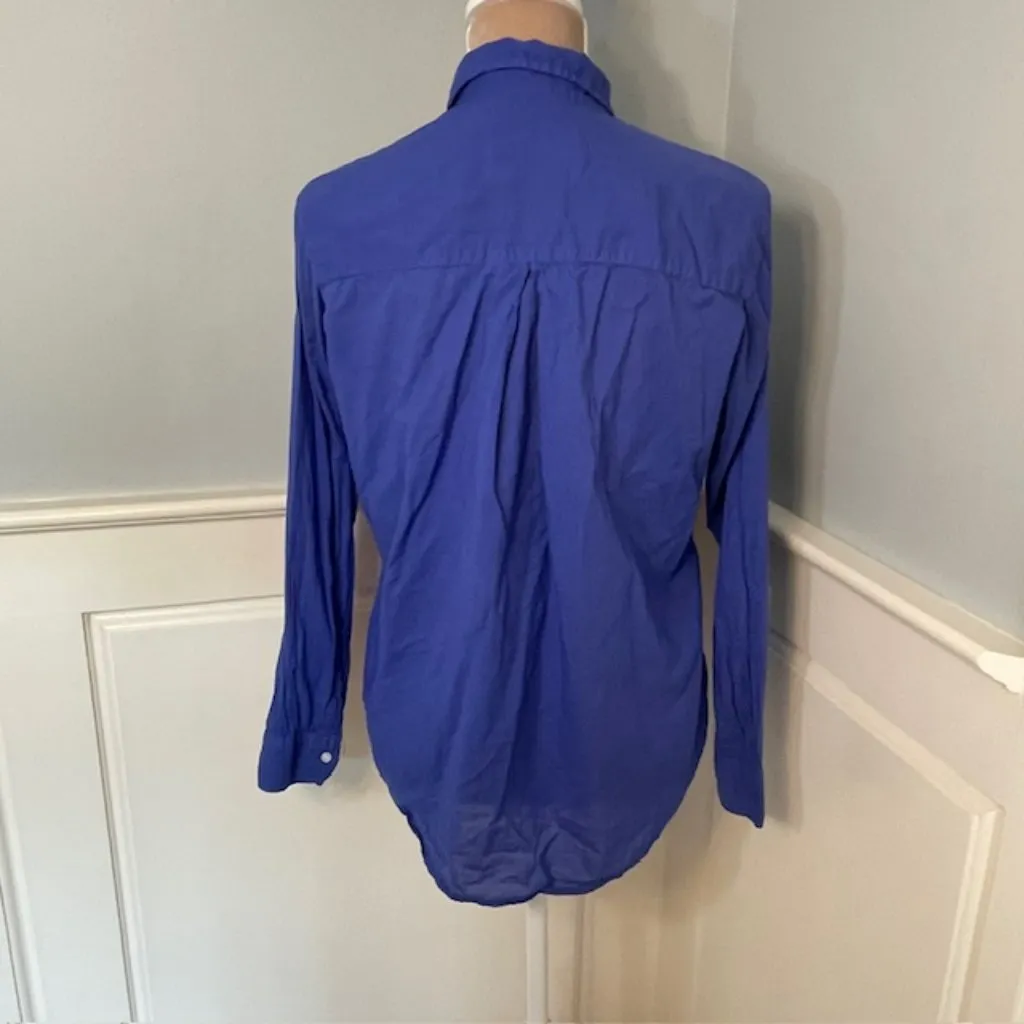 Frank & Eileen Grayson The Hero Button Up Shirt Cobalt Blue 100% Cotton XS - Image 4