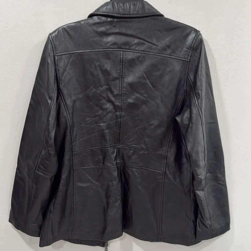 Reilly Olmes Black 100% Leather Jacket Size Medium EUC - Image 6