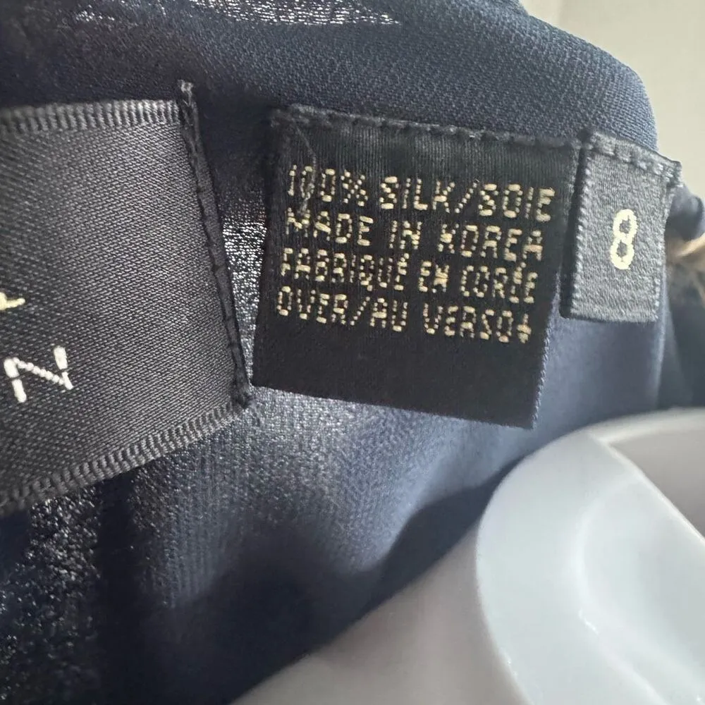 Vintage Dana Buchman Silk Floral Top With Sheet Balloon Sleeves Size M - Image 8