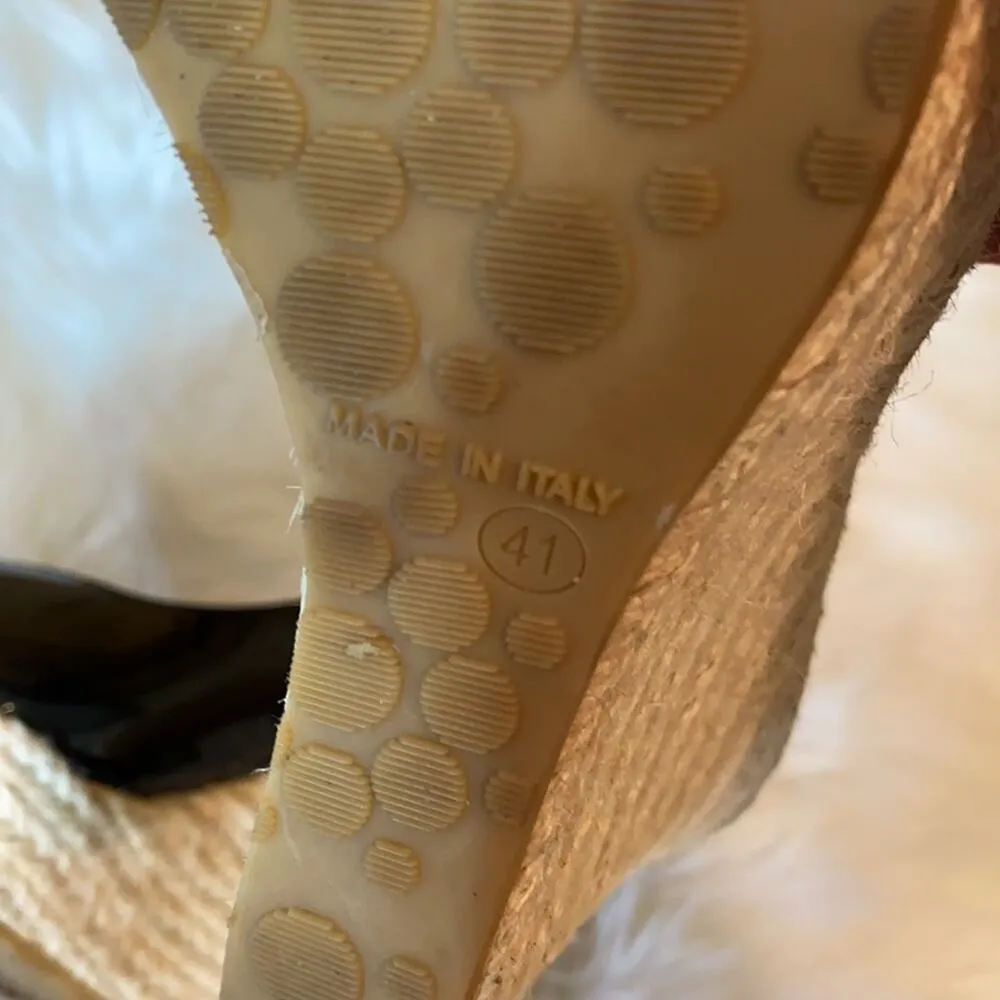 Jimmy Choo Patent Leather Espadrille Wedges 41 - Image 12