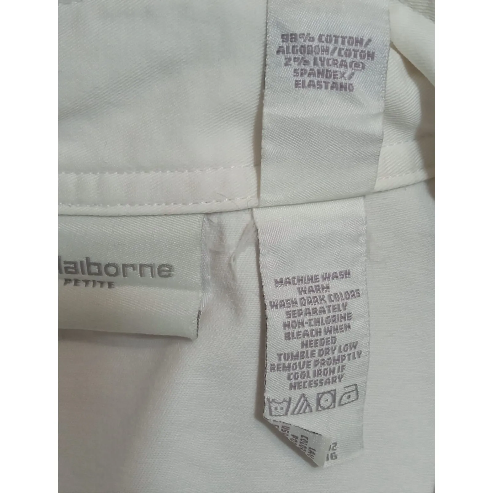 Liz Claiborne Denim Jacket Straps White Button Closure White Size Small Petite - Image 12