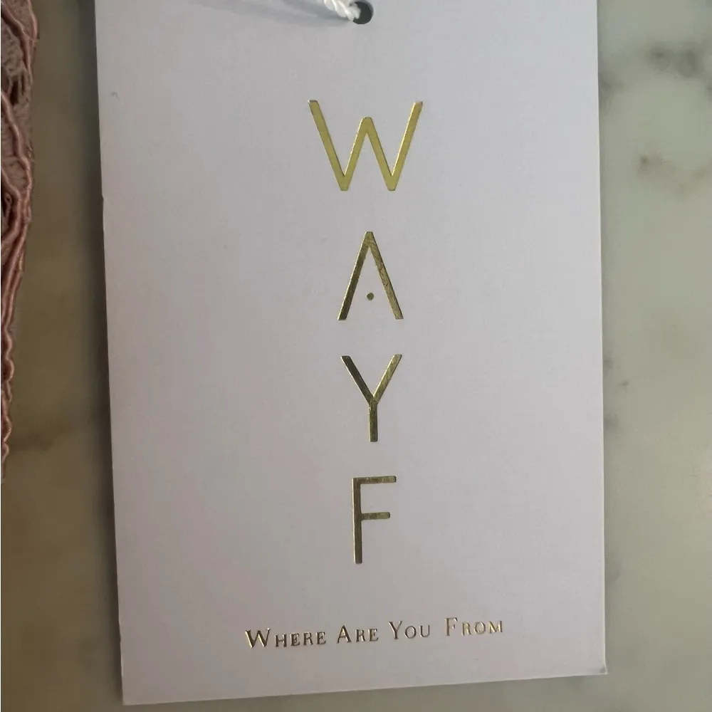 New WAYF Dusty Rose Mauve Lace Mini Off The Shoulder Dress Small - Image 10