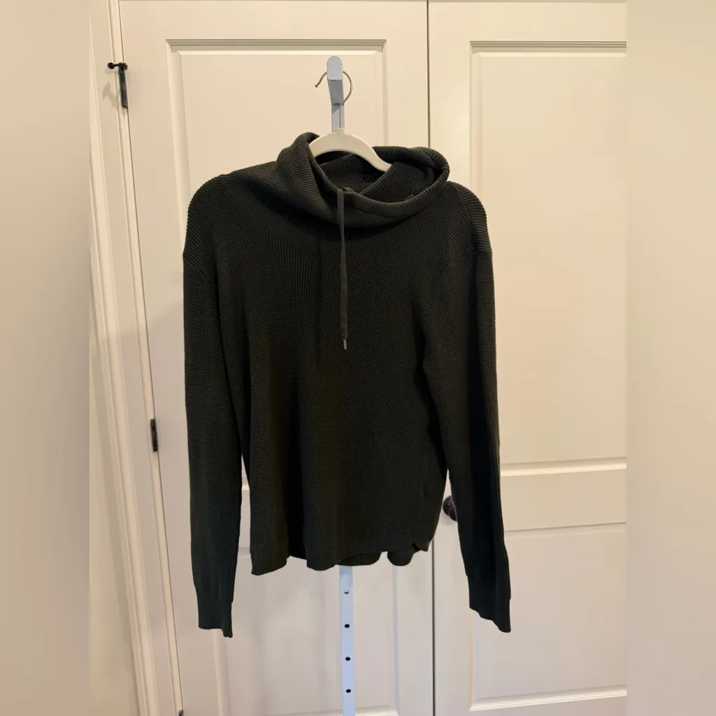 Women's Lauren Ralph Lauren Waffle Knit Cowl Neck Sweater Top Forest Green Sz XL - Image 2