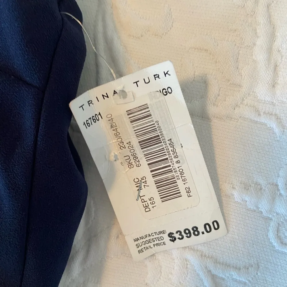 Trina Turk Epoch Sleeveless Belted Back Cape Jumpsuit in Indigo size 8 NWT - Image 2