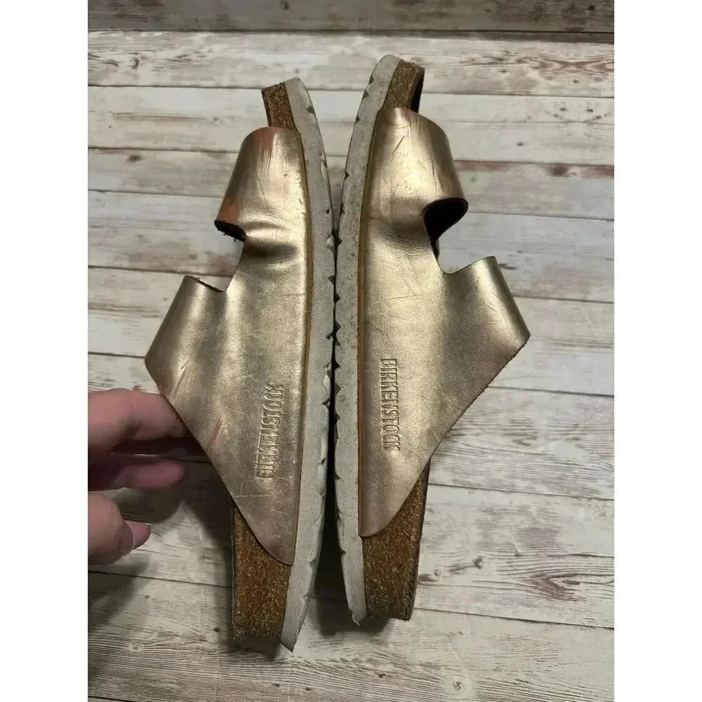 Birkenstock Arizona Soft Footbed Sandal Metallic Size 41 10 Copper Slip-on Boho - Image 10