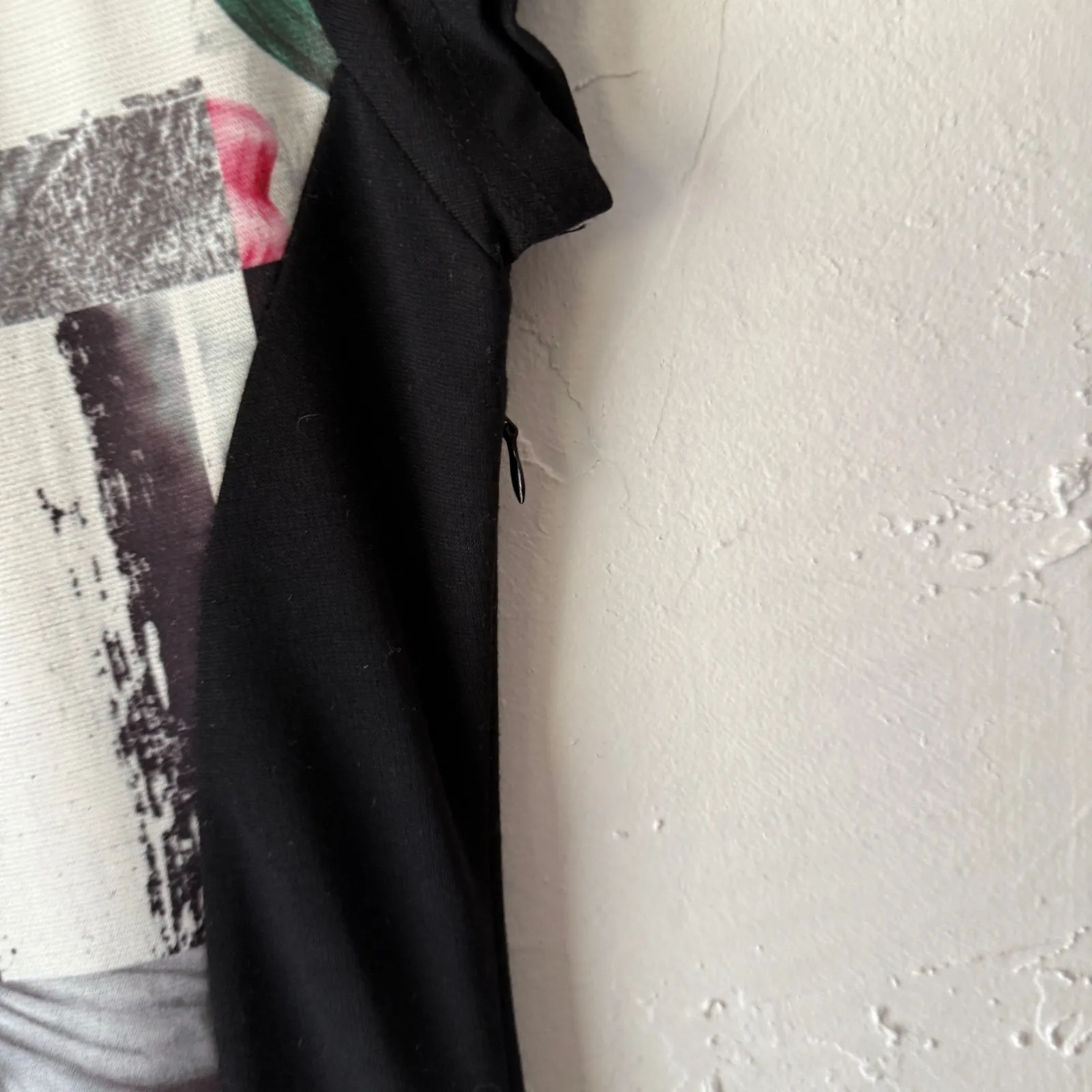 Smash! Graphic Patchwork Print Dress NWT Size L Floral Stripe Colorblock Artsy Black Size L - Image 7