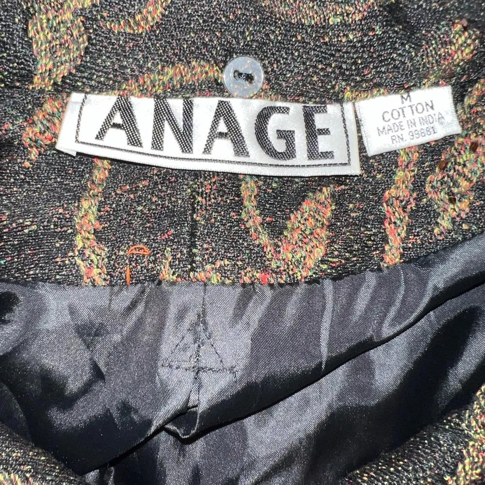 Funky Vintage Anage Beaded Jacket! Black Size M - Image 7