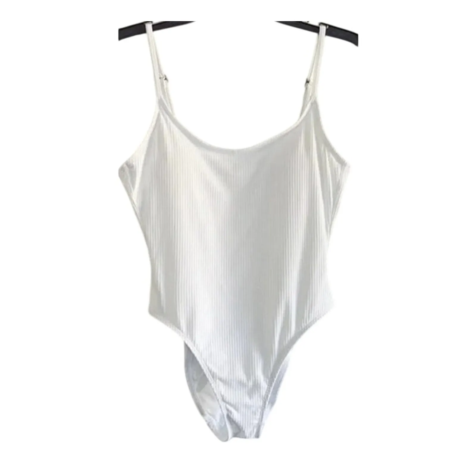 NWT Andie The Laguna Ribbed ScoopBack OnePiece Swimsuit Removable Cup 2XLT White - Image 3