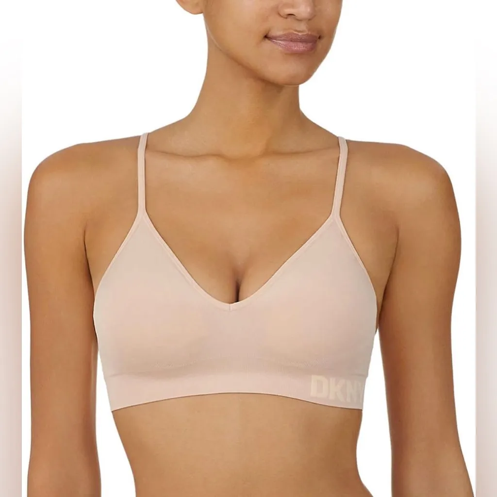 NWT DKNY Women's Adjustable Seamless Bra 2 Pk Black Sand Small - Image 2
