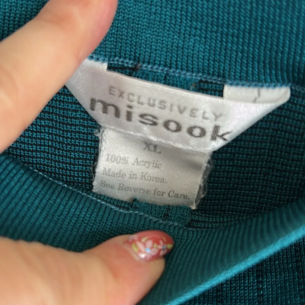 Misook Teal Striped Pull On Pants - Image 5