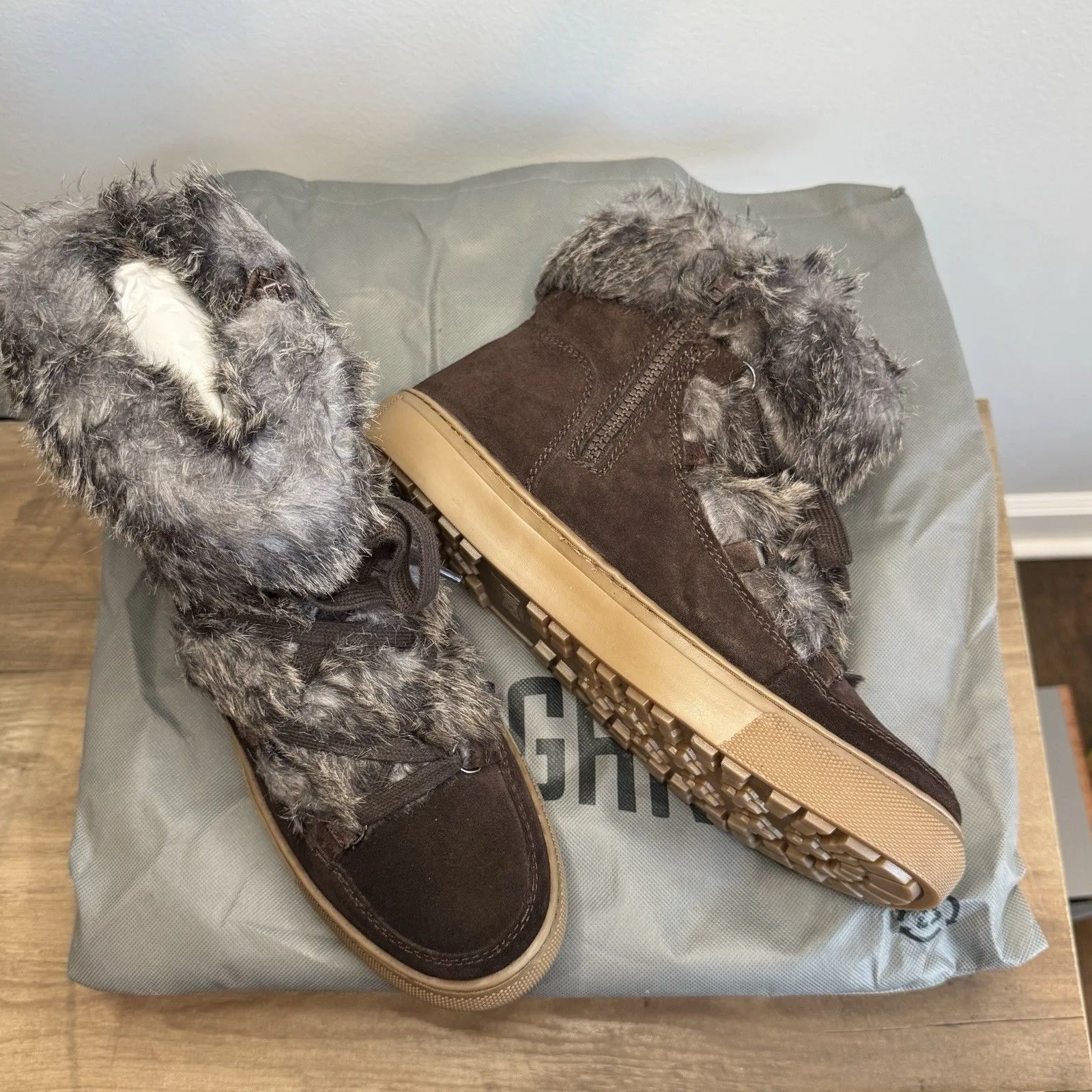 Cougar Winter Snow Boots Size 9 Women's Brown Cocoa Dasha Faux Fur Lace Up Zip - Image 2